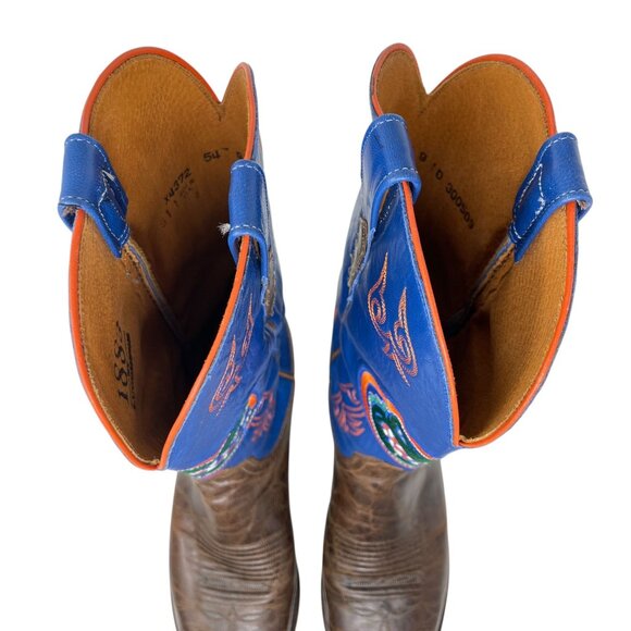 Lucchese 1883 UF Florida Gators Leather Boots Western Cowboy Brown Blue Mens 9D - Picture 11 of 16